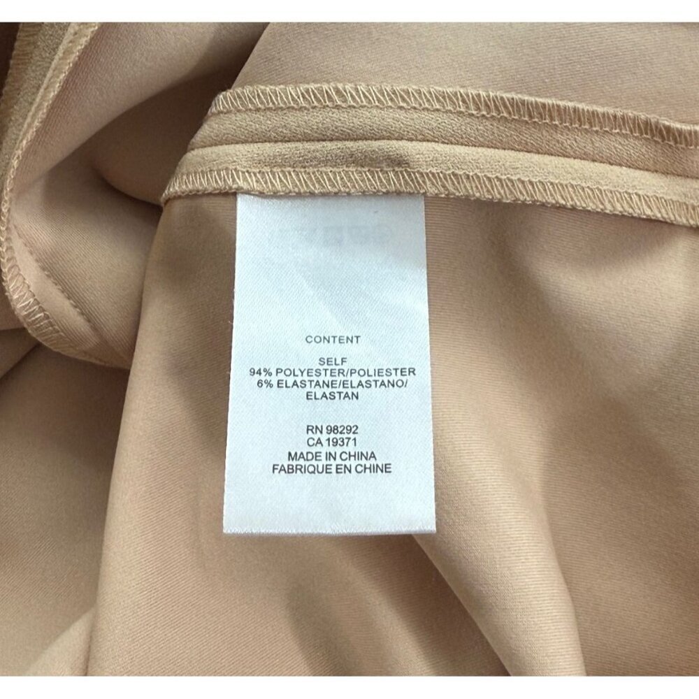Tibi V-Neck Blouse Long Bell Sleeves Neutral Beige Crepe Modern Top Flowy Size S - Picture 6 of 9